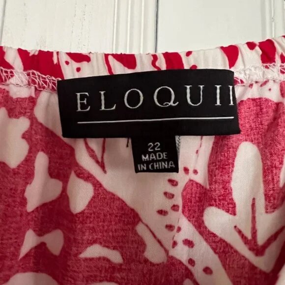 Eloquii Wrap Bodice Maxi Dress With Slit--Seabreeze Red--Size 22 - Picture 6 of 6